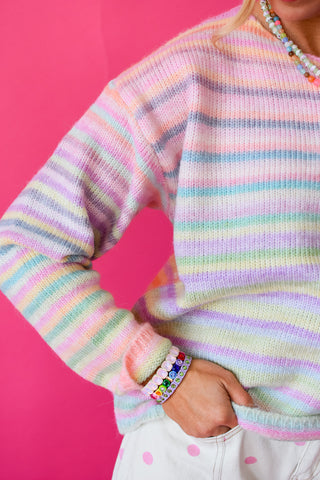 Bowen Multi Colored Sweater in Candy Stripe