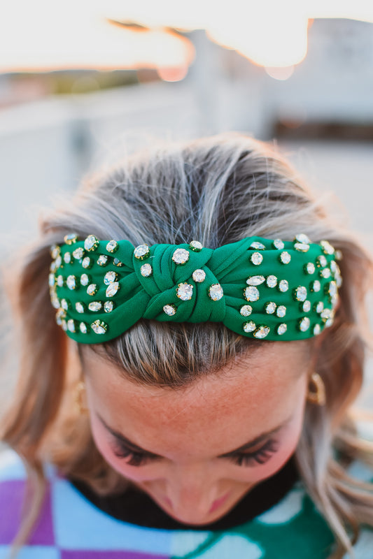 Green Rhinestone Headband