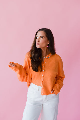 Piper Cardigan in Orange RESTOCK