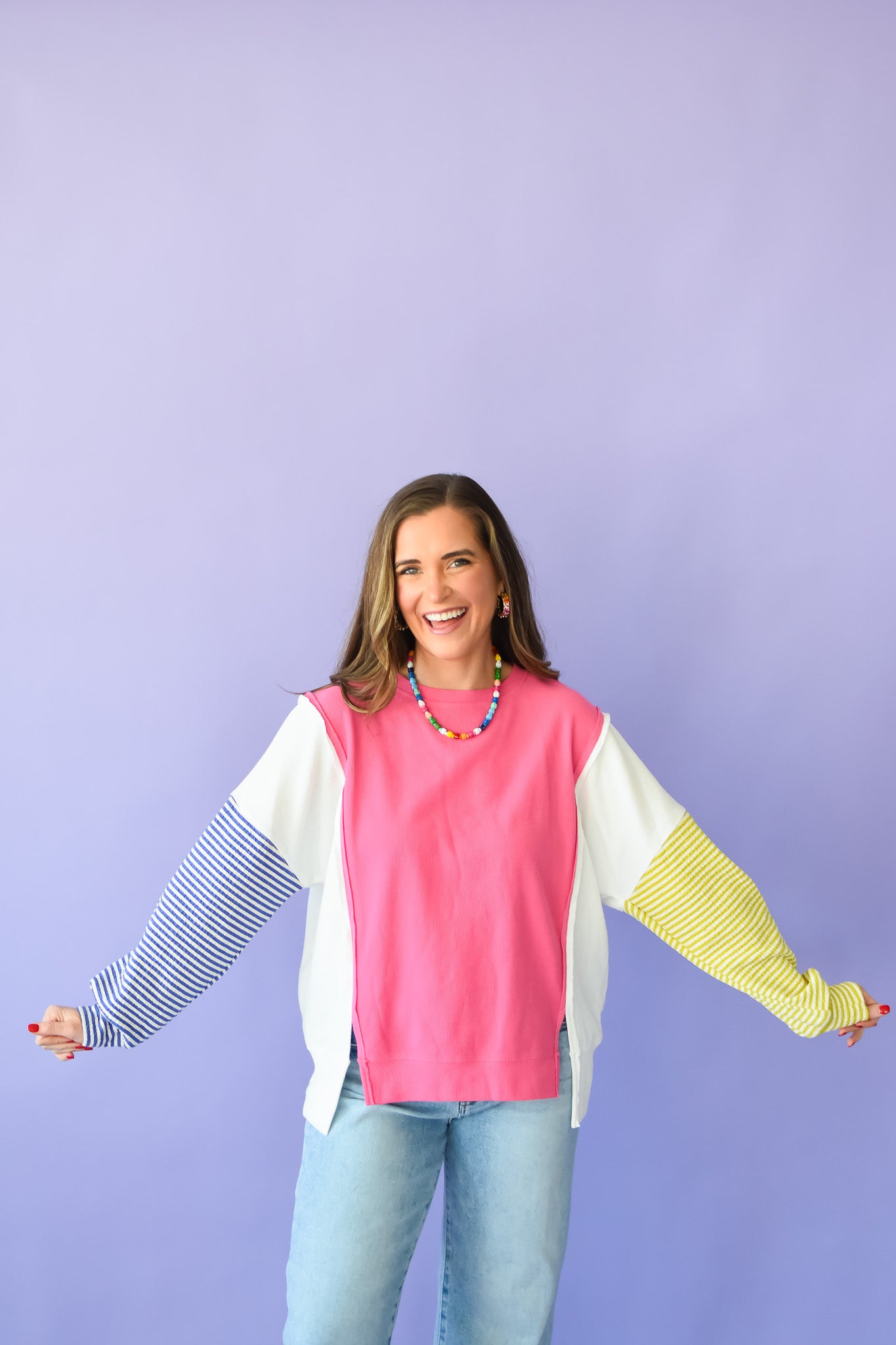 Cara Mix Match Long Sleeve Top