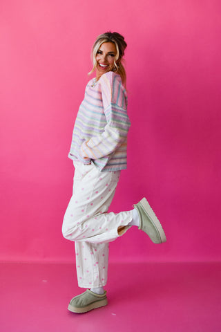 Bowen Multi Colored Sweater in Candy Stripe