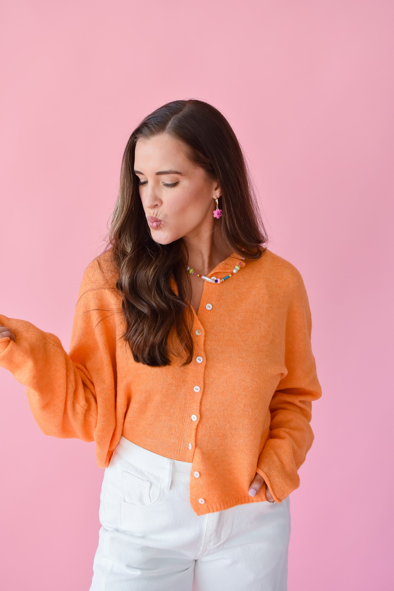 Piper Cardigan in Tangerine