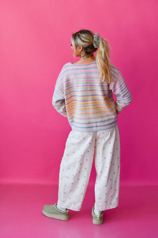 Bowen Multi Colored Sweater in Candy Stripe