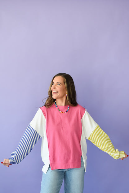 Cara Mix Match Long Sleeve Top