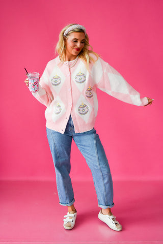 Pink Ornament Cardigan