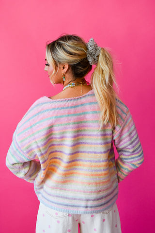 Bowen Multi Colored Sweater in Candy Stripe