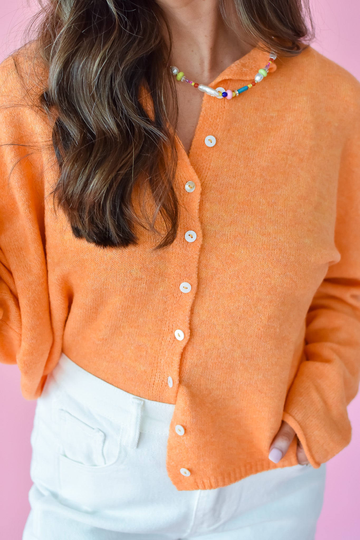 Piper Cardigan in Tangerine