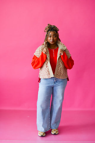 Wendy Polka Dot Sherpa Vest