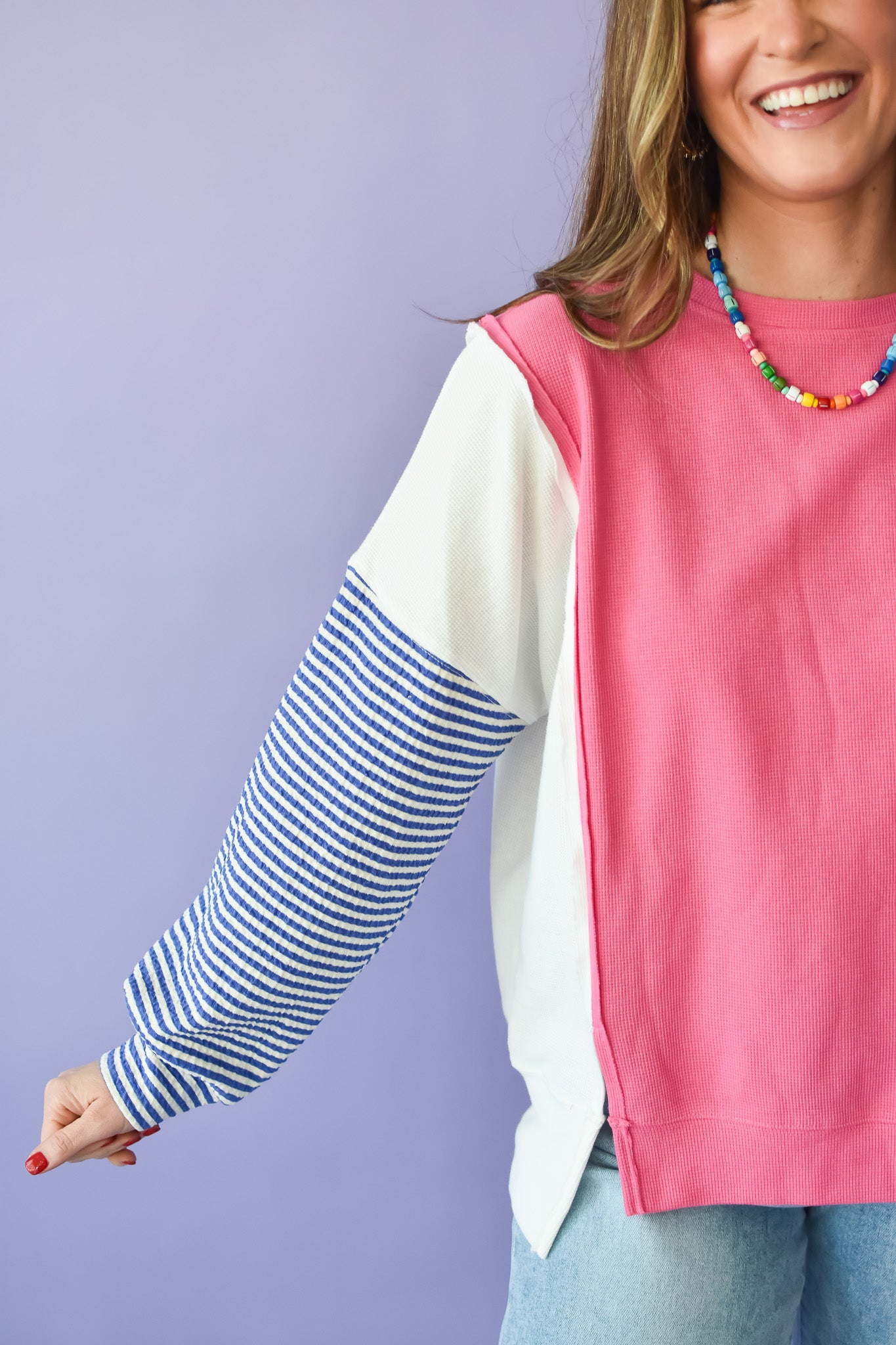 Cara Mix Match Long Sleeve Top