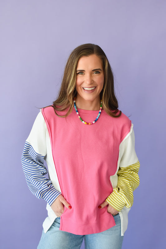 Cara Mix Match Long Sleeve Top