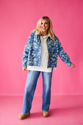 Madelyn Floral Denim Barn Jacket