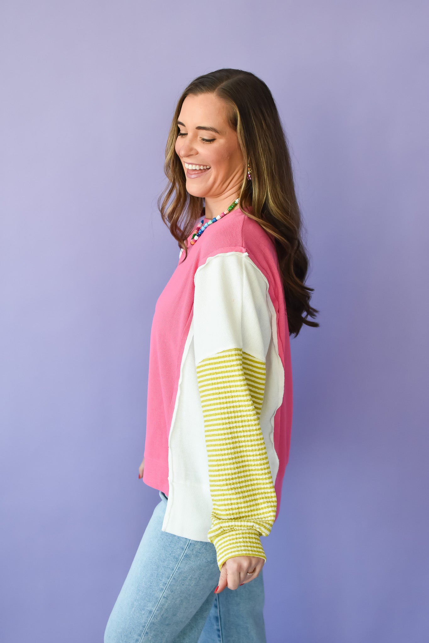 Cara Mix Match Long Sleeve Top