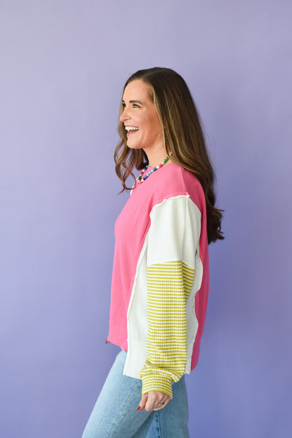 Cara Mix Match Long Sleeve Top