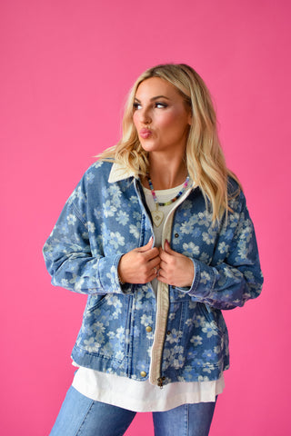 Madelyn Floral Denim Barn Jacket