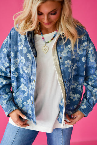 Madelyn Floral Denim Barn Jacket