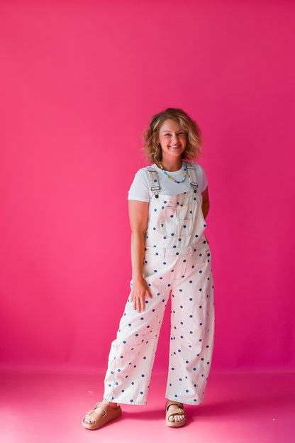 Gemma Polka Dot Barrel Overalls *PREORDER*
