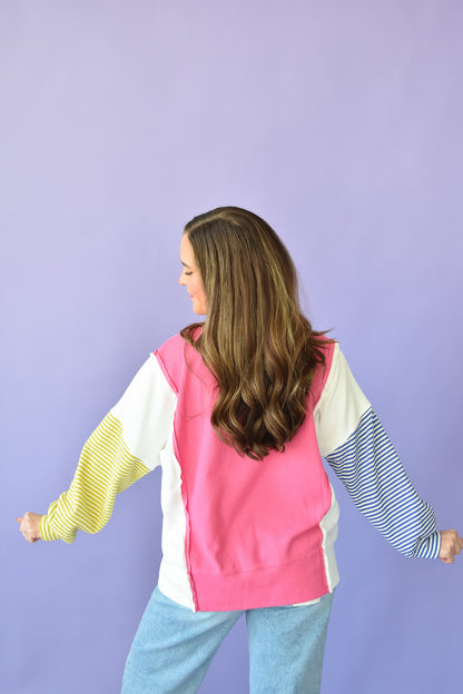 Cara Mix Match Long Sleeve Top