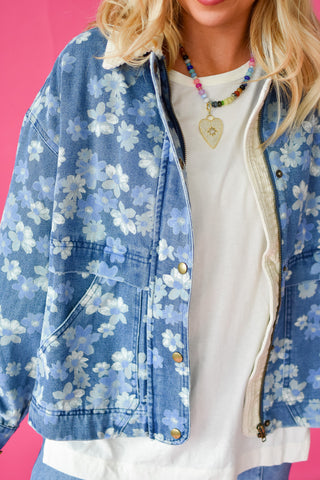 Madelyn Floral Denim Barn Jacket
