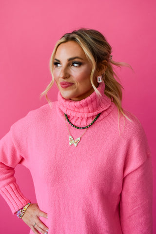 Sophia Midi Sweater Dress In Pink