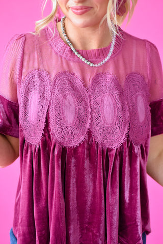Daphne Velvet Babydoll Top