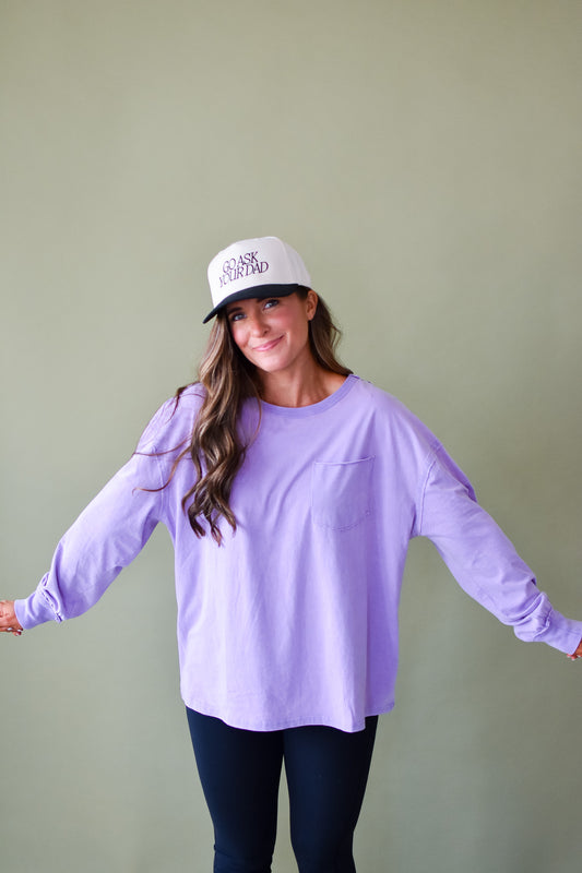 Scottie Long Sleeve Tee in Lavender