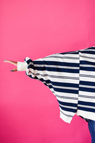 Navvy Stripe Mock Neck Top