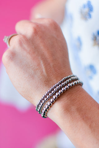 Silver Beaded Bracelet