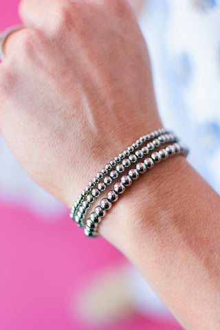 Silver Beaded Bracelet