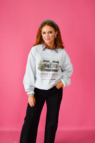 Candy Cane Lane Embellished Crewneck - RESTOCK