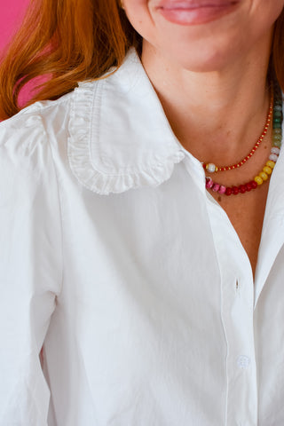 Alondra Ruffle Collar Button Down