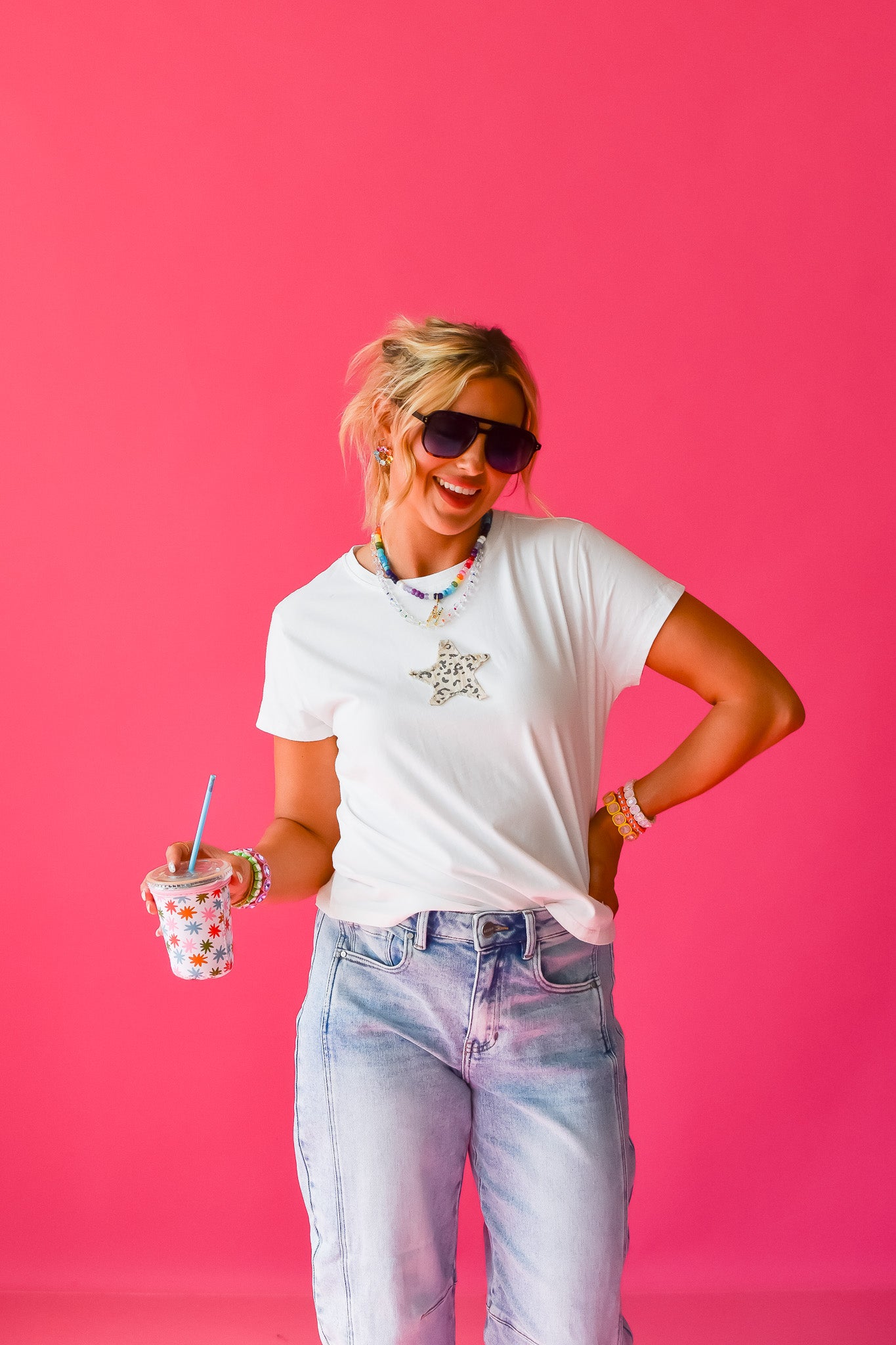 Dallas Leopard Star Tee - RESTOCK