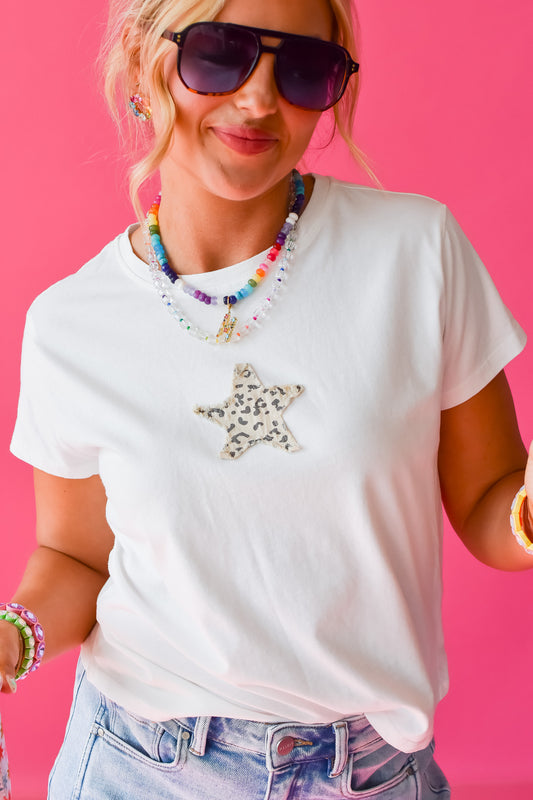Dallas Leopard Star Tee - RESTOCK