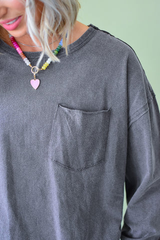 Scottie Long Sleeve Tee in Espresso