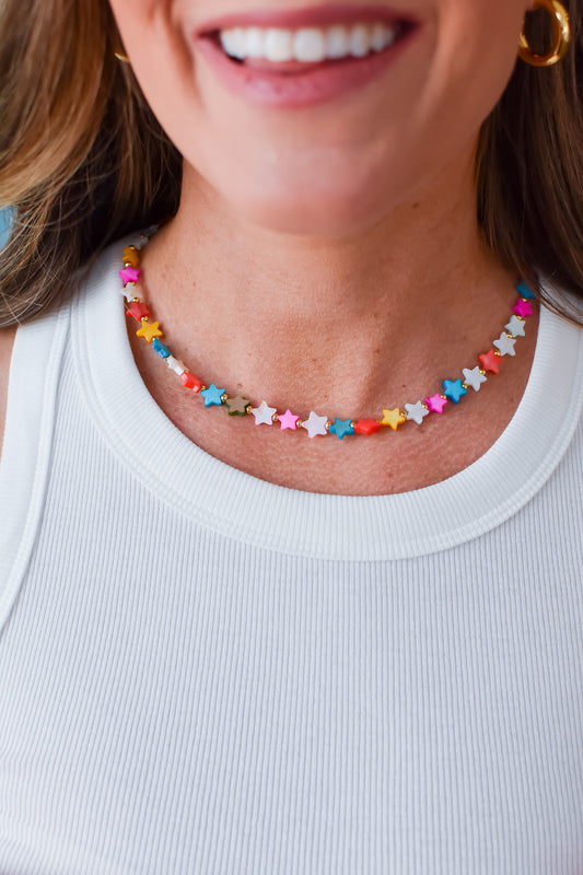 Happy Stars Colorful Beaded Necklace