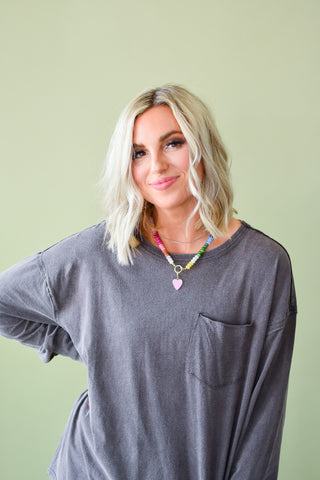 Scottie Long Sleeve Tee in Espresso