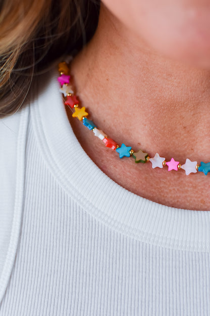 Happy Stars Colorful Beaded Necklace