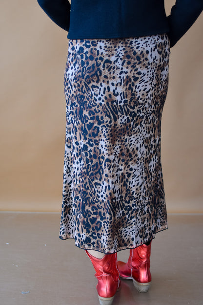 Shania Leopard Midi Skirt