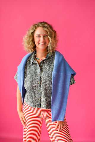 Dolly Denim Top in Leopard