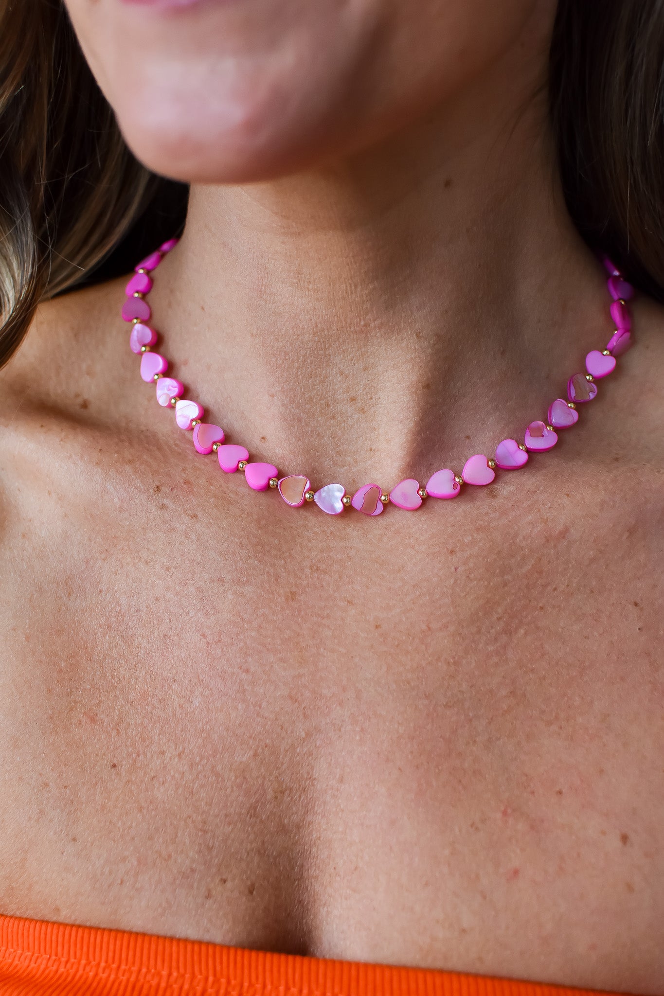Happy Pink Hearts Necklace - RESTOCK