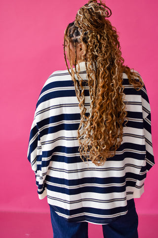 Navvy Stripe Mock Neck Top