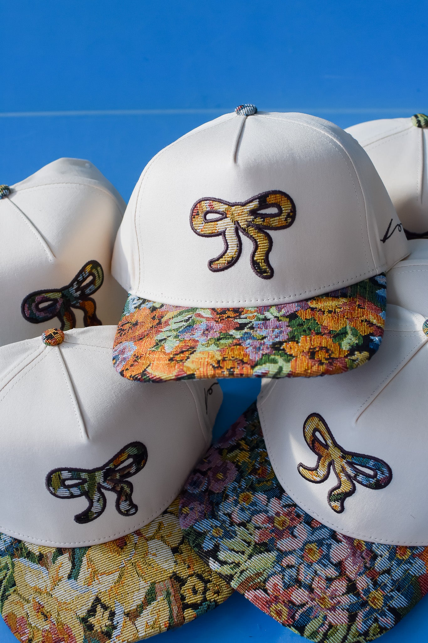 Jacquard Floral Bow Trucker Hat