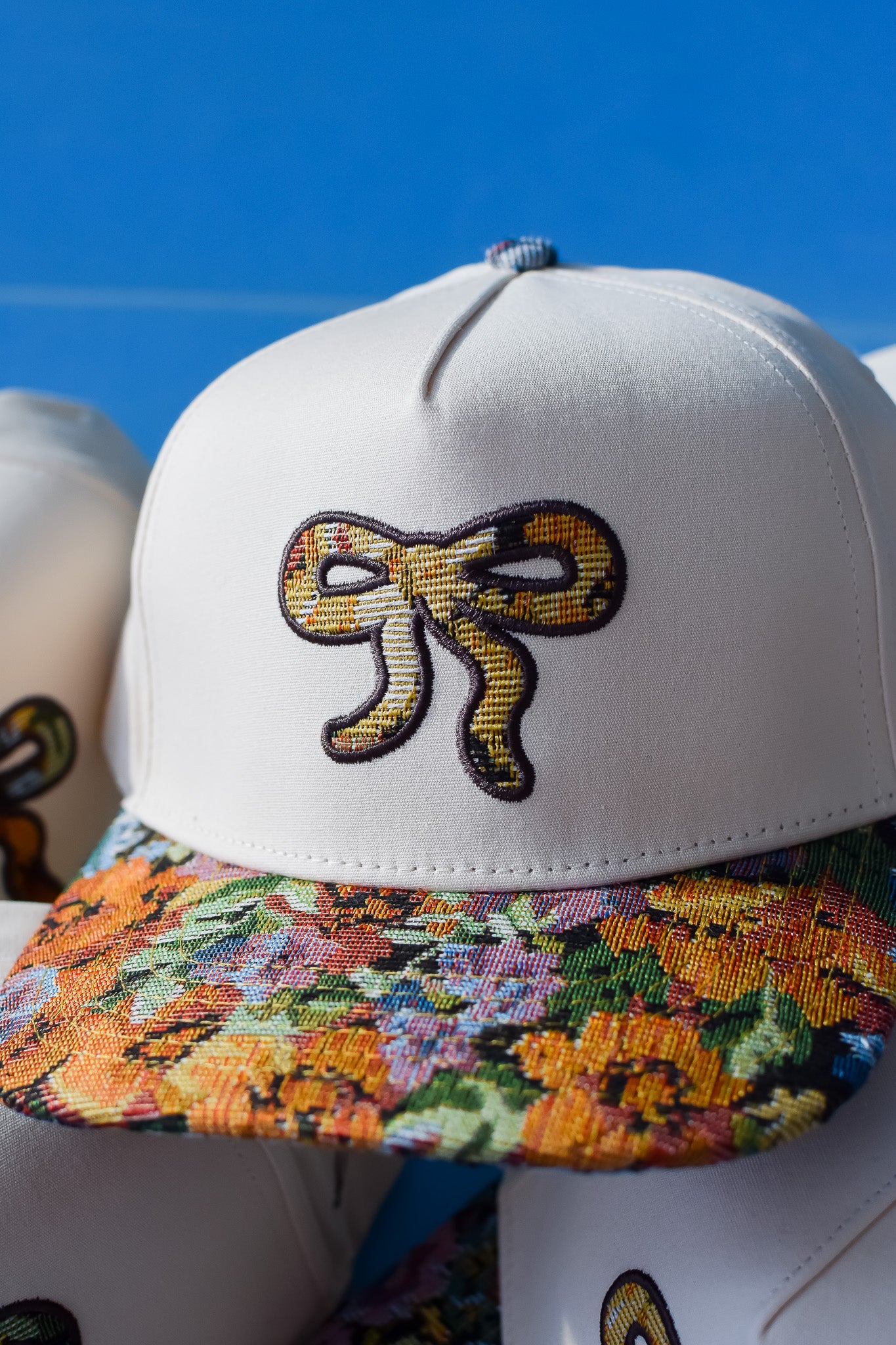 Jacquard Floral Bow Trucker Hat