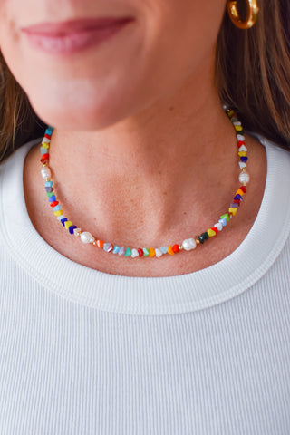 Sea Glass Pearls Beaded Necklace