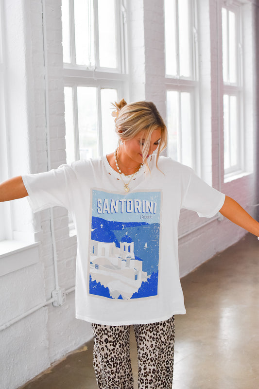 Santorini Oversized Graphic Tee