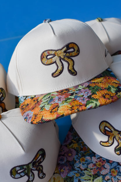 Jacquard Floral Bow Trucker Hat