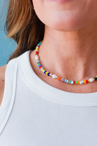 Sea Glass Pearls Beaded Necklace