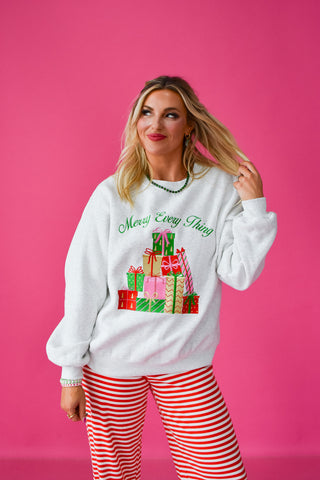 Merry Everything Embroidered Sweatshirt