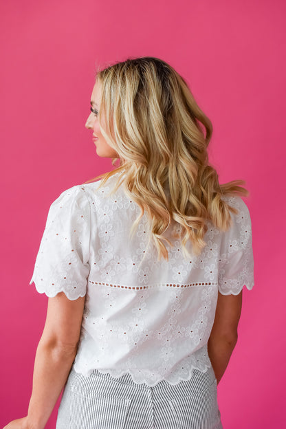 Vaida Eyelet Top - RESTOCK