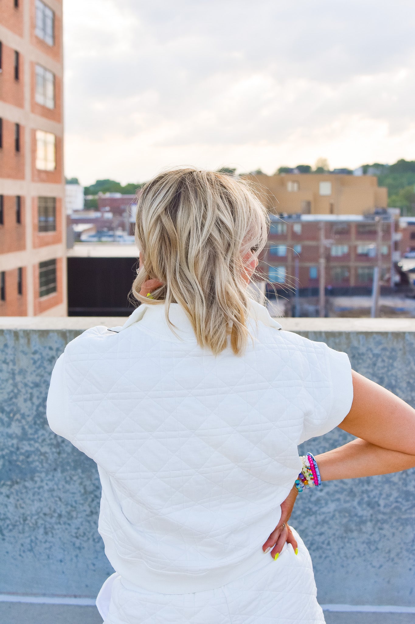 Nicola Quarter Zip Top in White