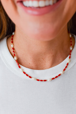 Bead Chic Necklace - Red